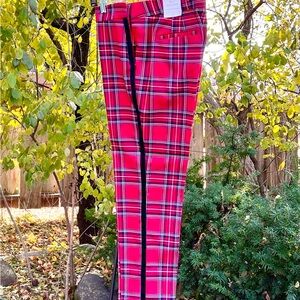 Talbots Vibrant Red Plaid Pants
